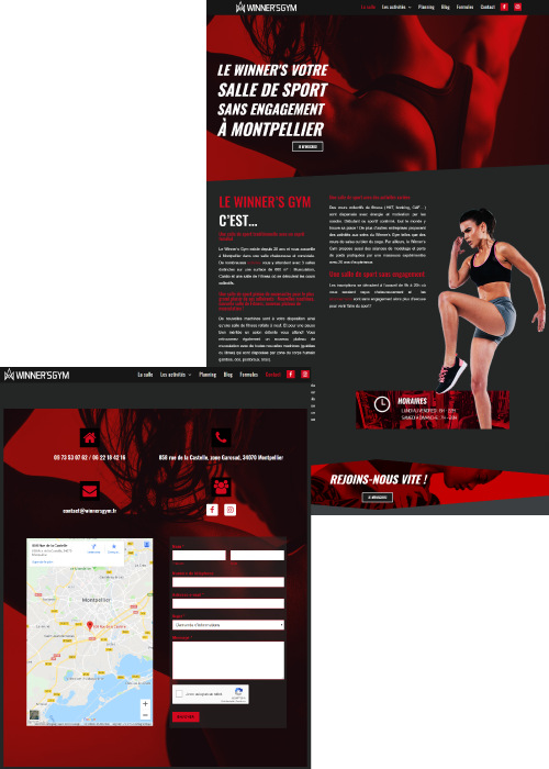 webmaster montpellier et création site internet montpellier, réalisation pour le winner's gym